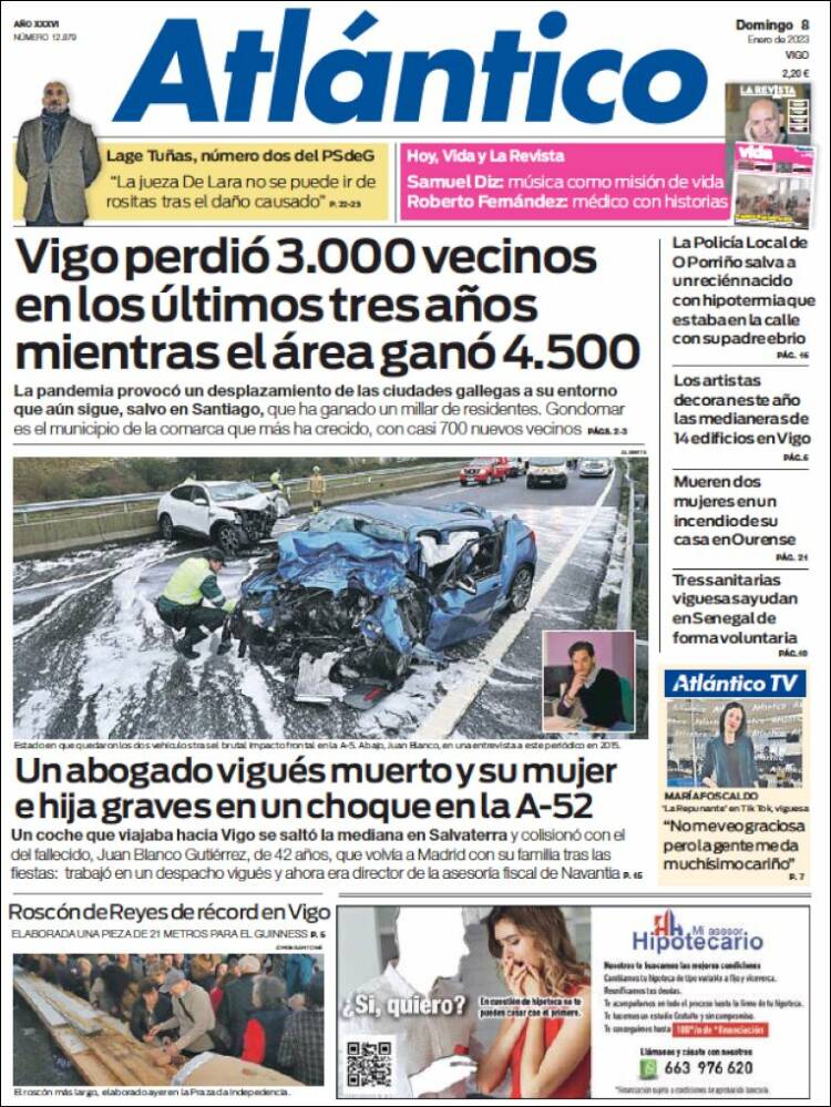 Portada de Atlántico Diario (Spain)