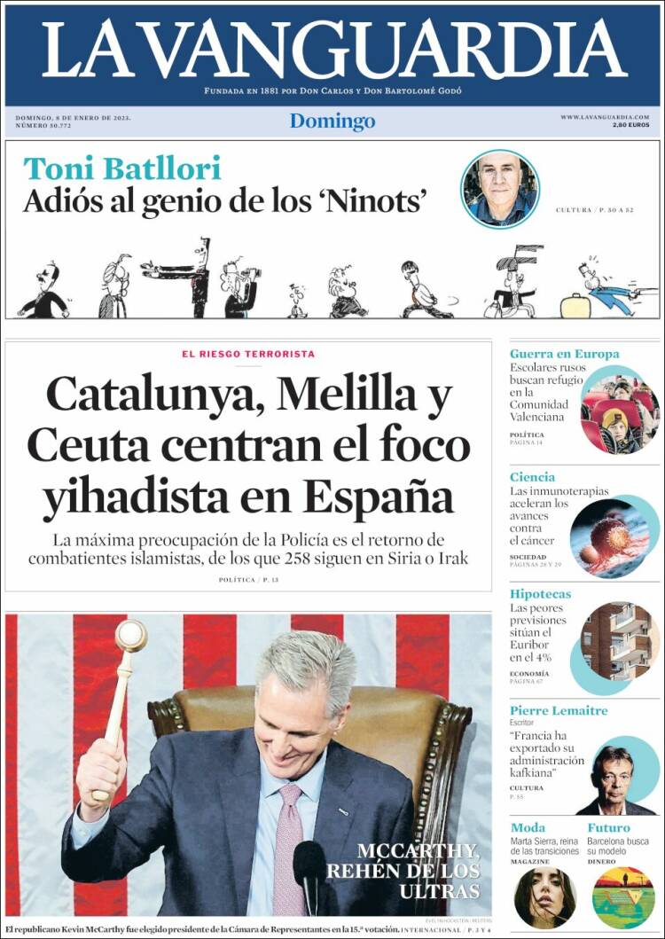 Portada de La Vanguardia (Spain)