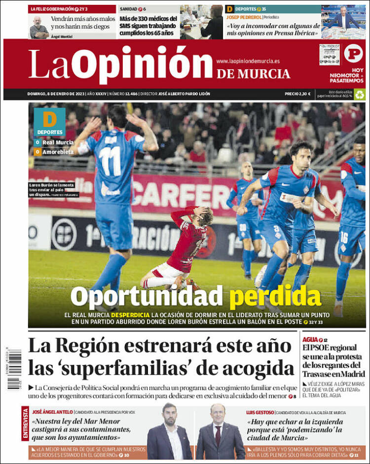 Portada de La Opinión de Murcia (Spain)