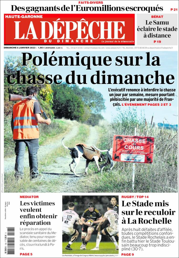 Portada de La Dépêche du Midi (France)