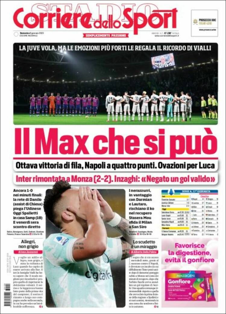 Portada de Corriere dello Sport (Italia)