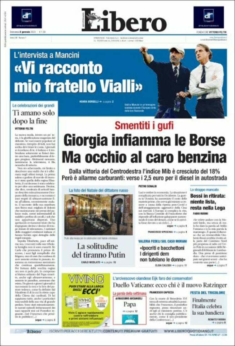 Portada de Libero (Italia)