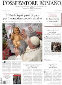 Portada de L'Osservatore Romano (Italia)