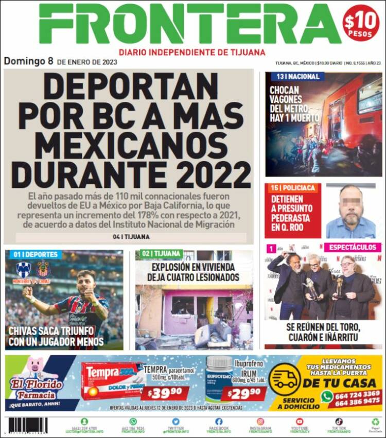 Portada de Frontera (México)