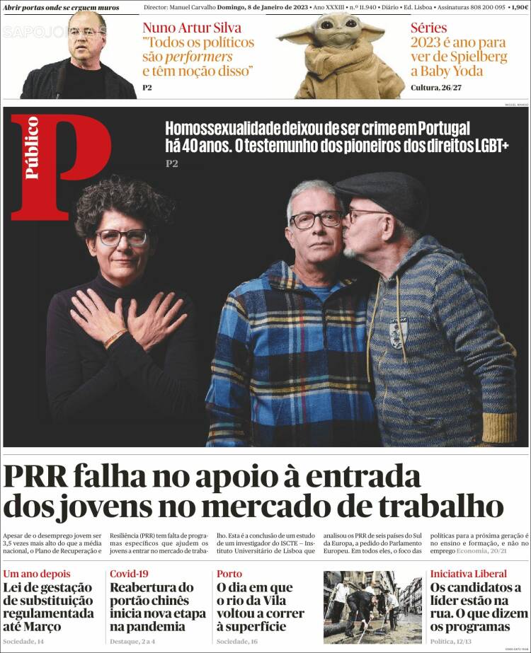 Portada de Público (Portugal)