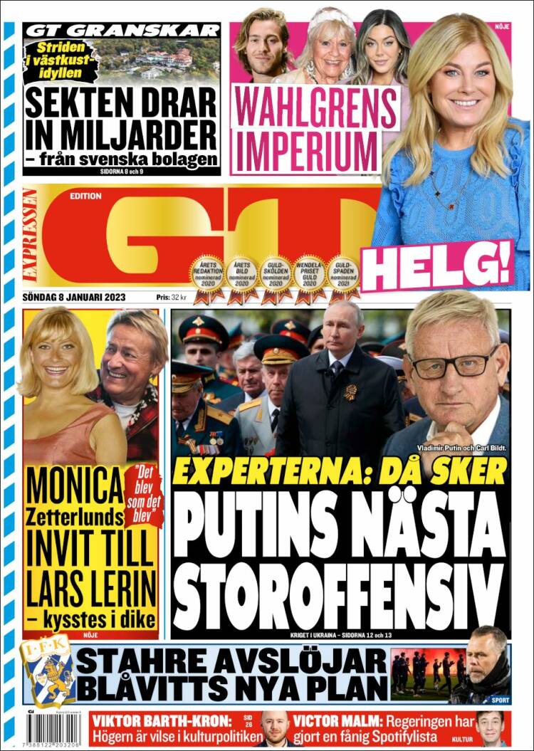 Portada de Göteborgstidningen (Suecia)