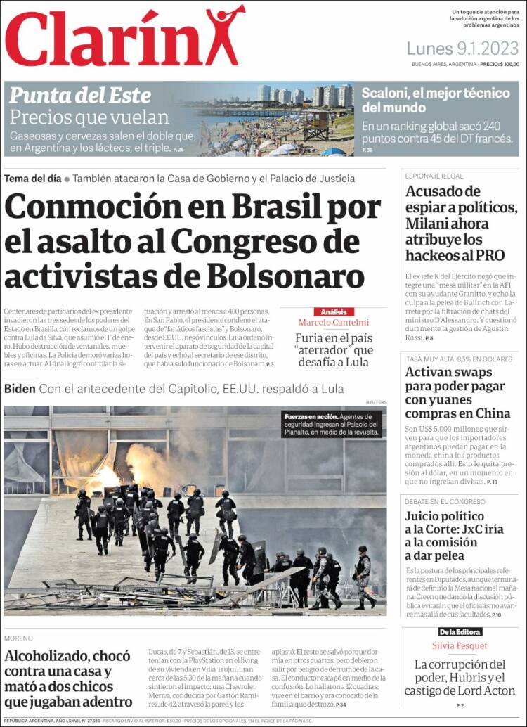 Portada de Clarín (Argentina)