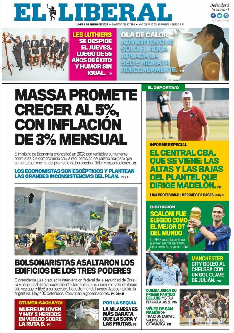 Portada de Diario El Liberal (Argentina)