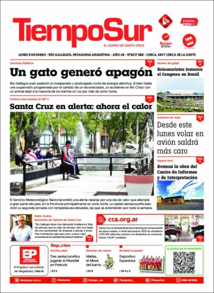 Portada de Tiempo Sur (Argentina)