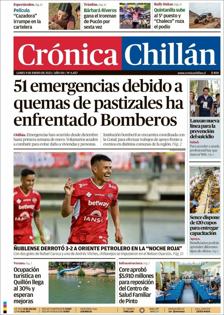 Portada de Crónica Chillán (Chile)