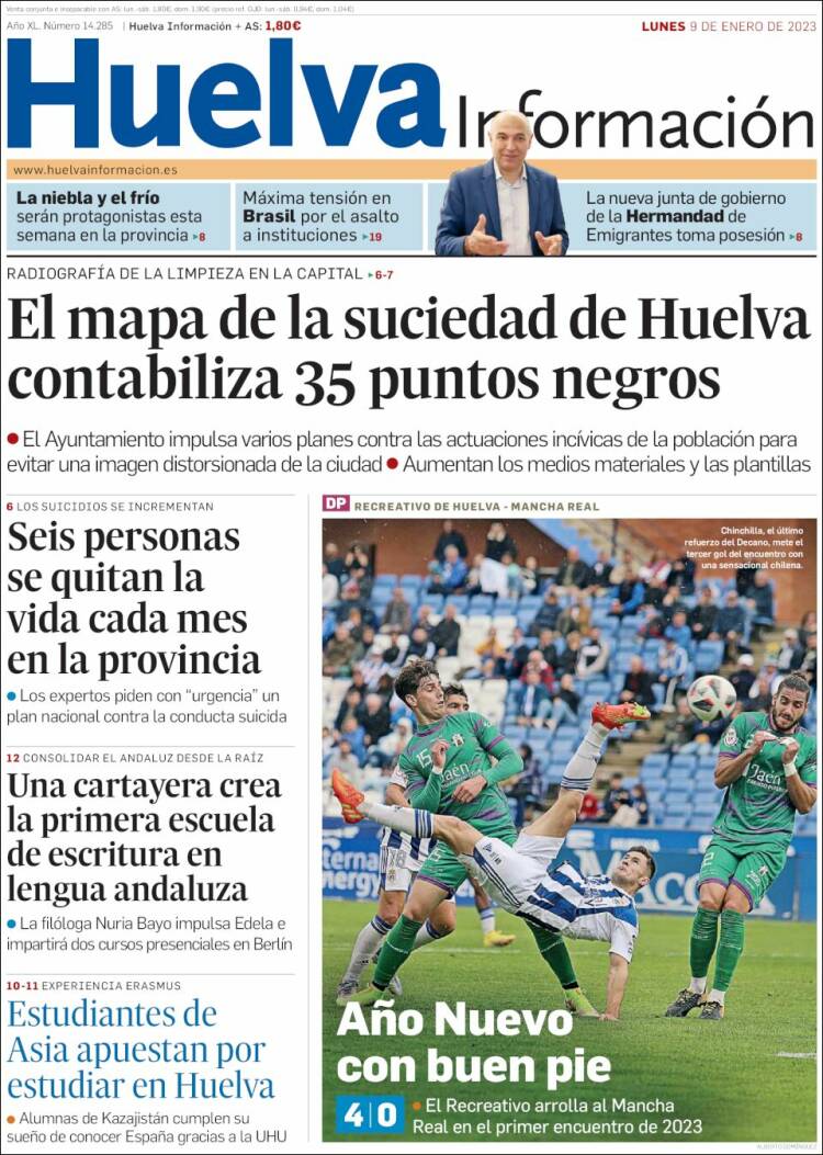 Portada de Huelva Información (España)