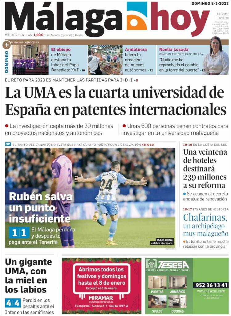 Portada de Málaga Hoy (España)