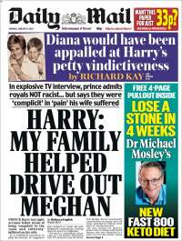 Portada de Daily Mail (Reino Unido)