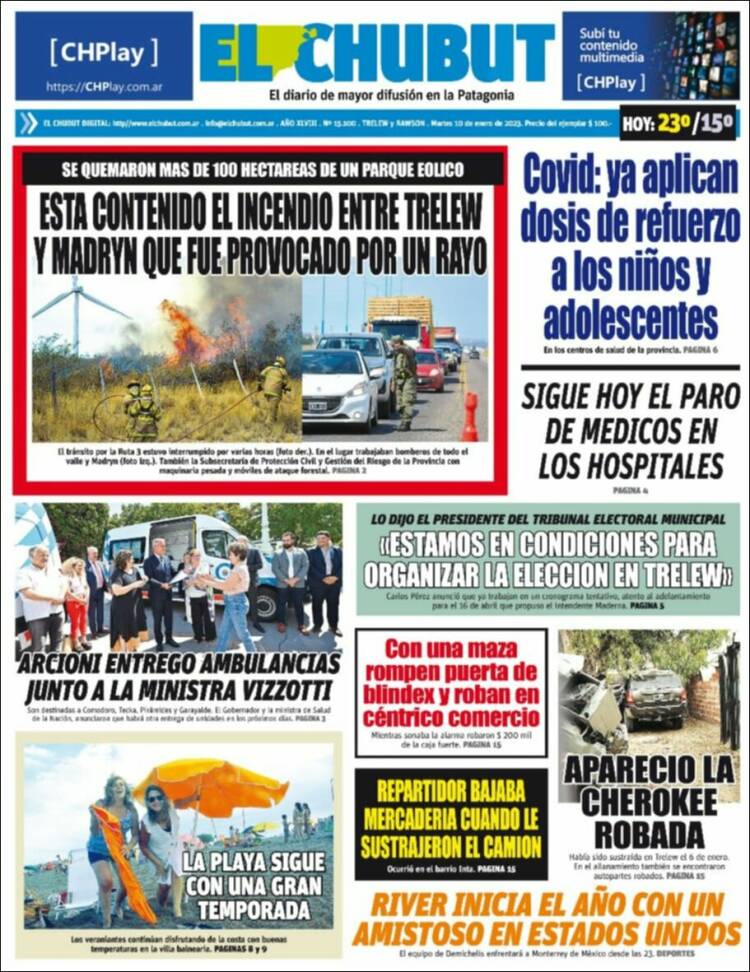 Portada de El Chubut (Argentina)