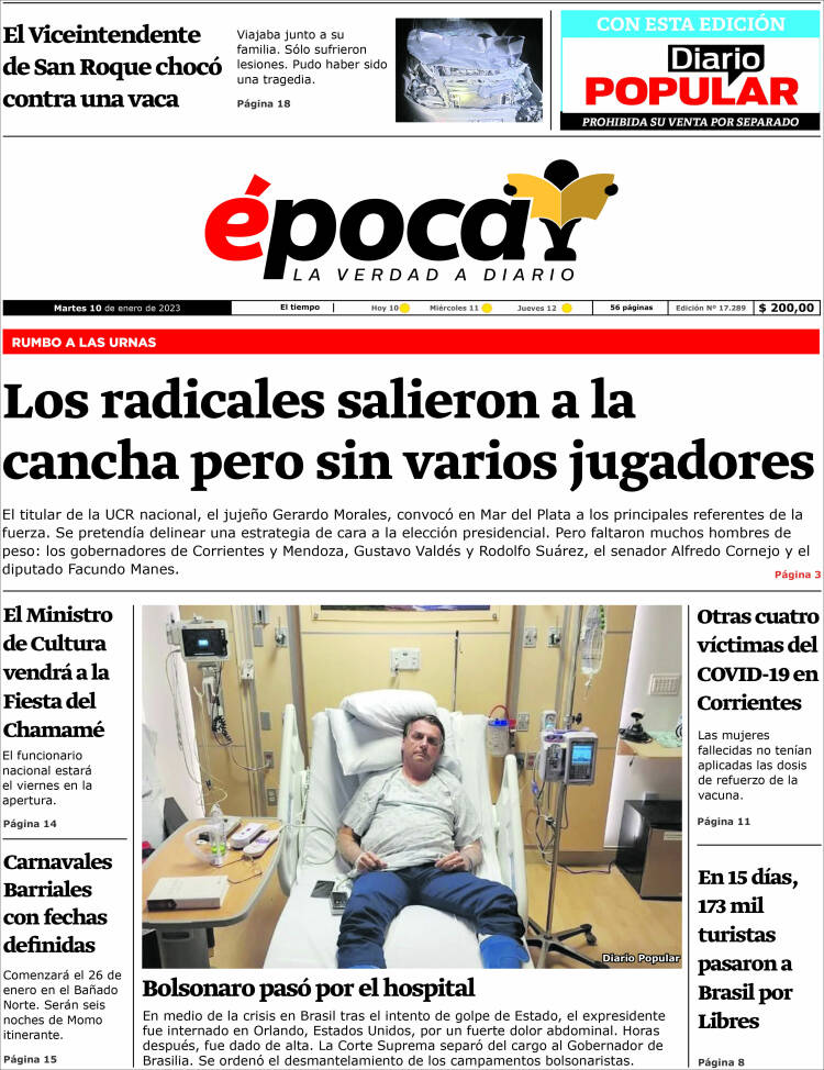 Portada de Diario Época (Argentina)