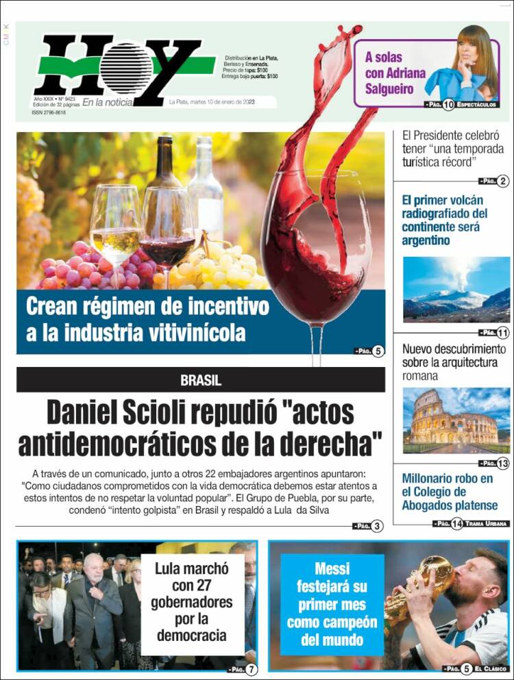 Portada de Diario Hoy (Argentina)