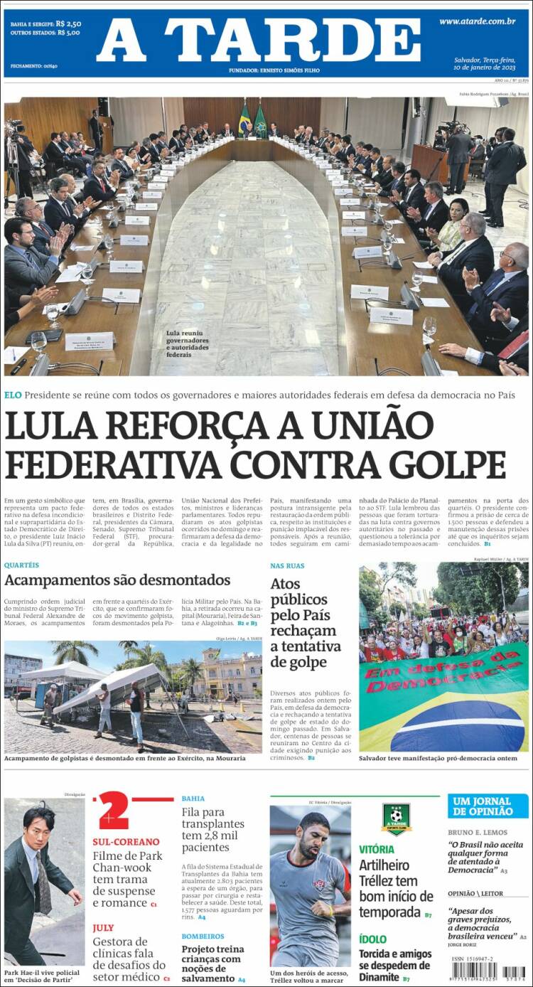 Portada de Diário A Tarde (Brasil)
