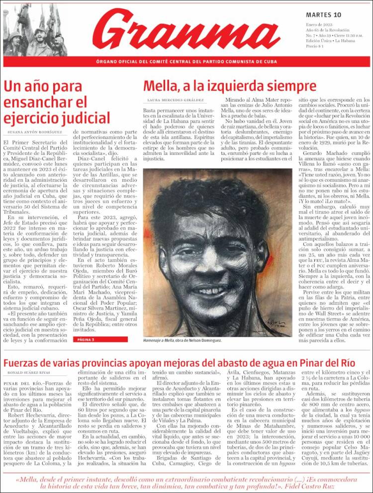 Portada de Granma (Cuba)