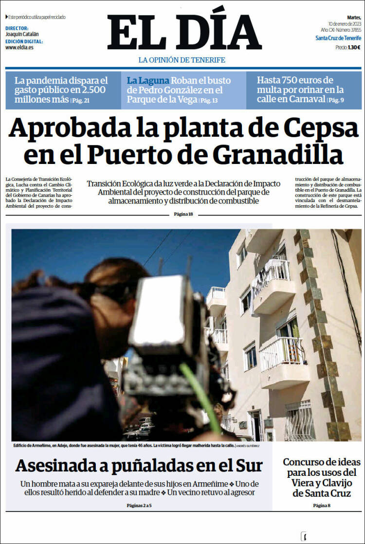 Portada de El Día (España)