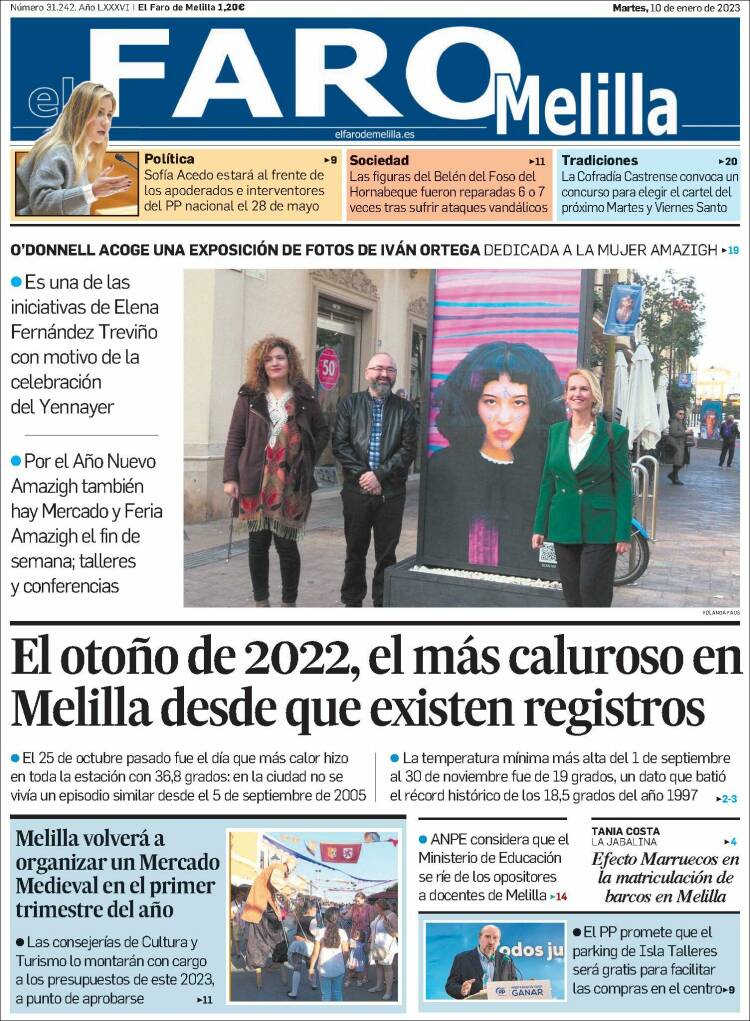 Portada de El Faro de Melilla (España)