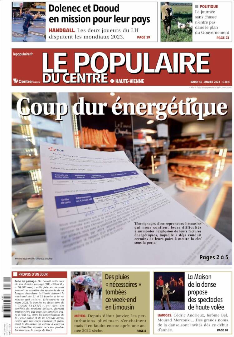 Portada de Le Populaire du Centre (Francia)