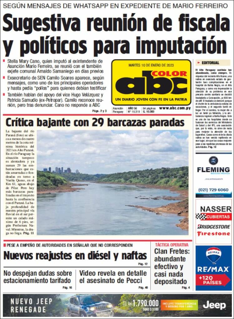Portada de ABC Color (Paraguay)