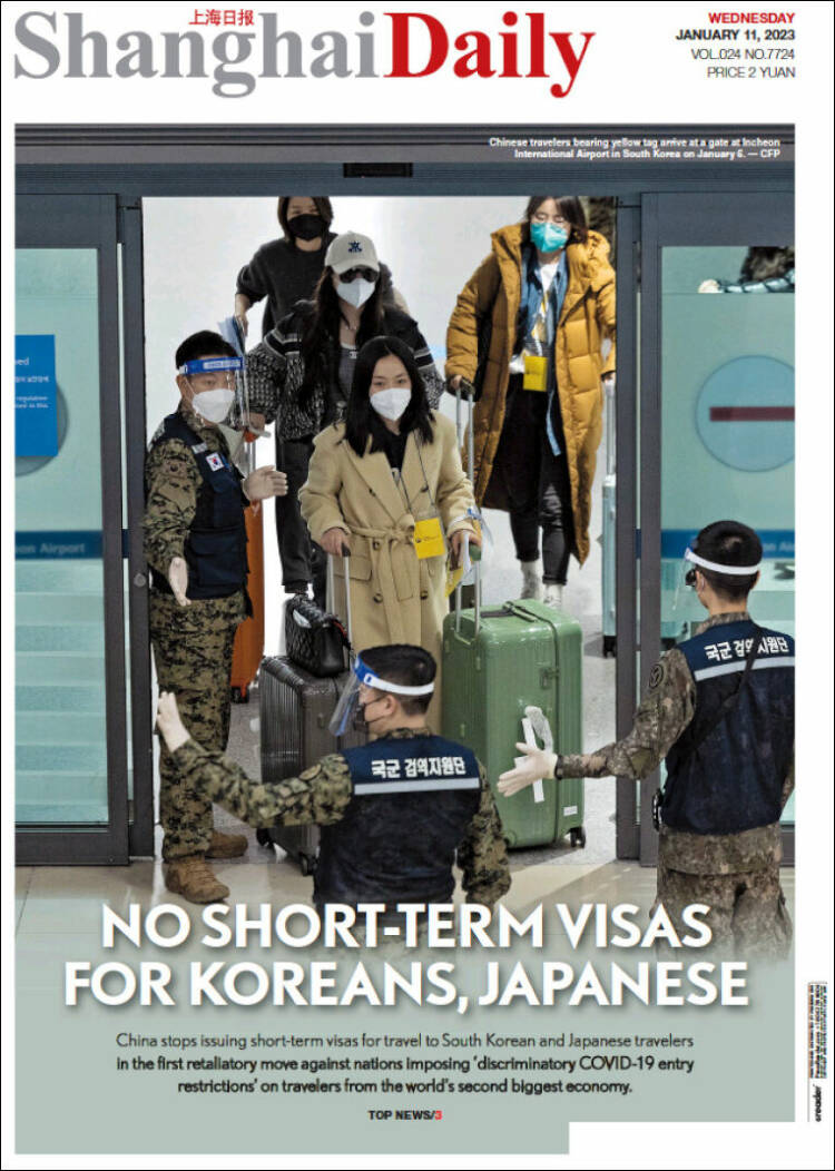 Portada de Shanghai Daily (China)