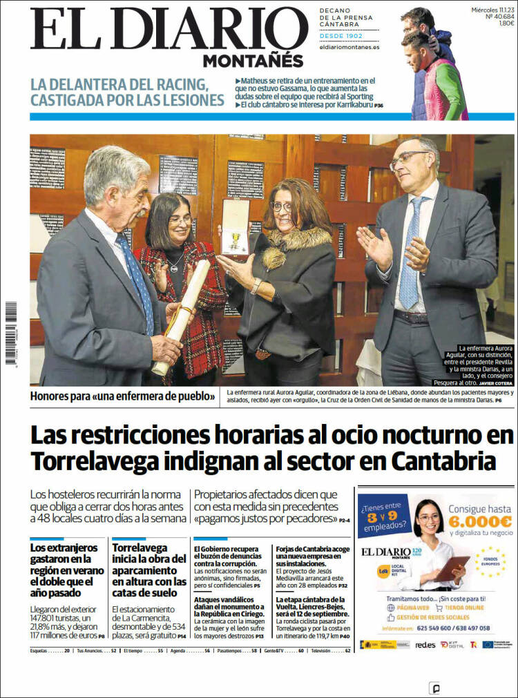 Portada de El Diario Montañés (Espa&ntilde;a)