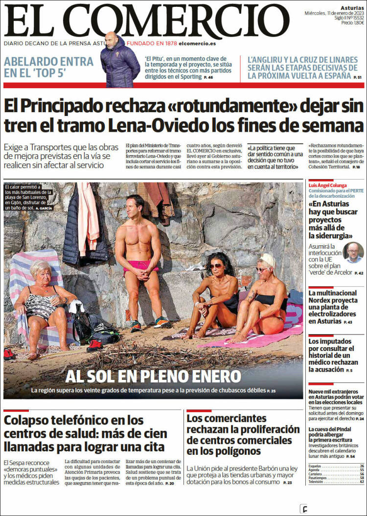 Portada de El Comercio (Espa&ntilde;a)