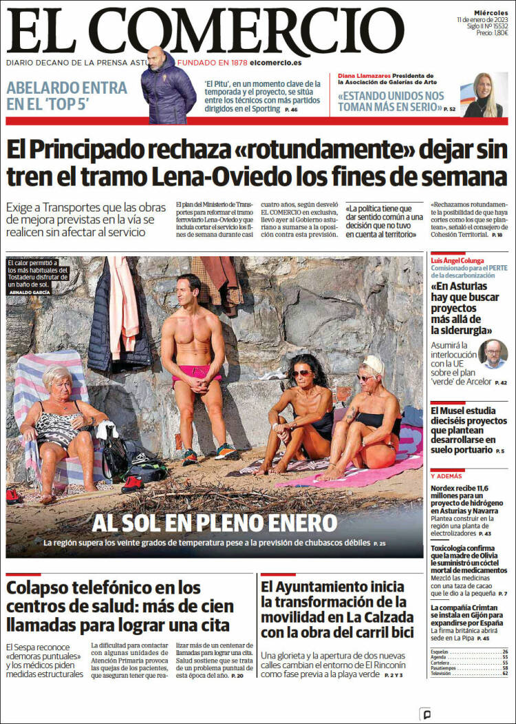 Portada de El Comercio - Gijón (Espa&ntilde;a)