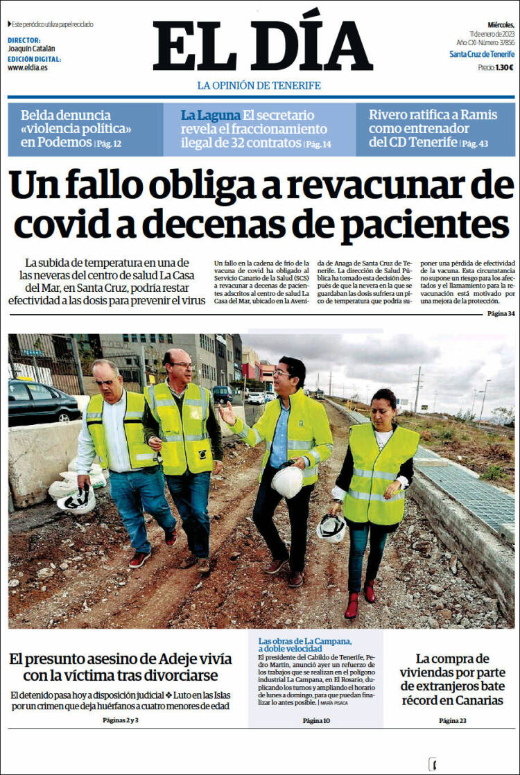 Portada de El Día (Espa&ntilde;a)