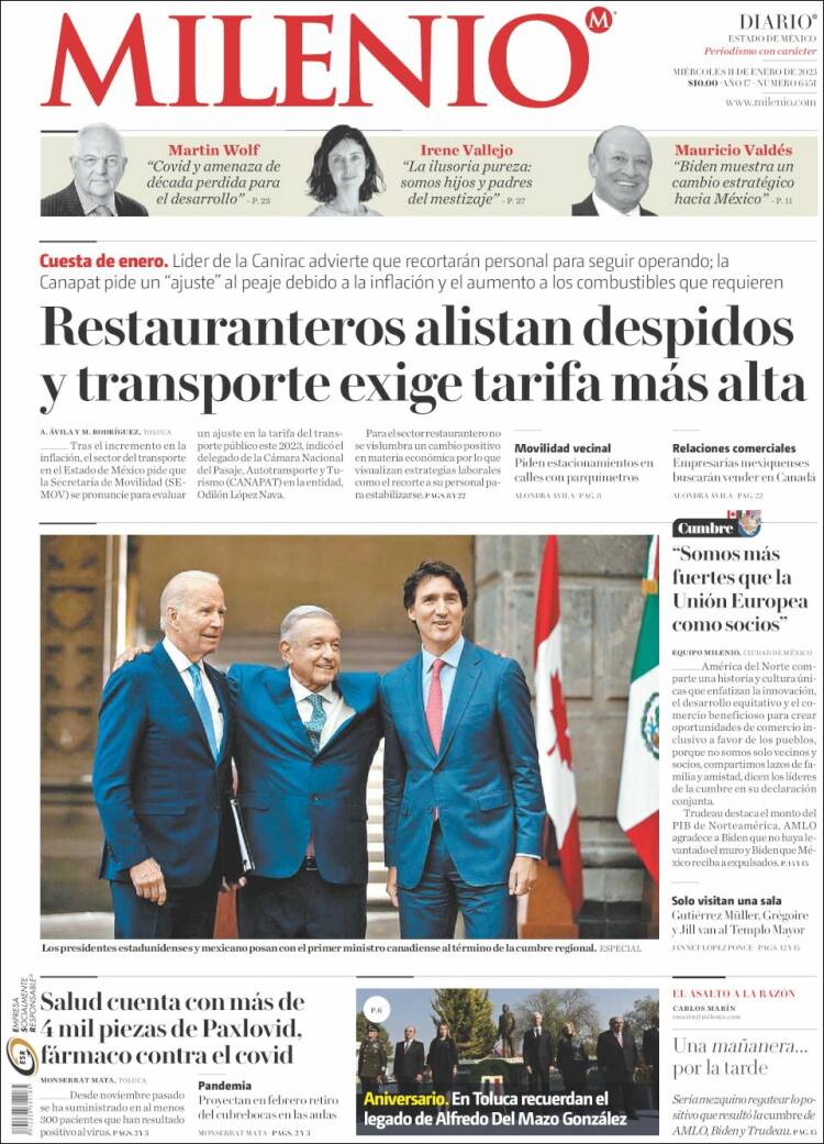 Portada de Milenio - Estado de México (M&eacute;xico)