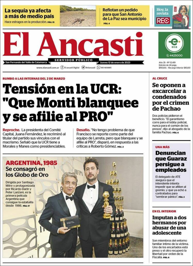 Portada de El Ancasti (Argentina)