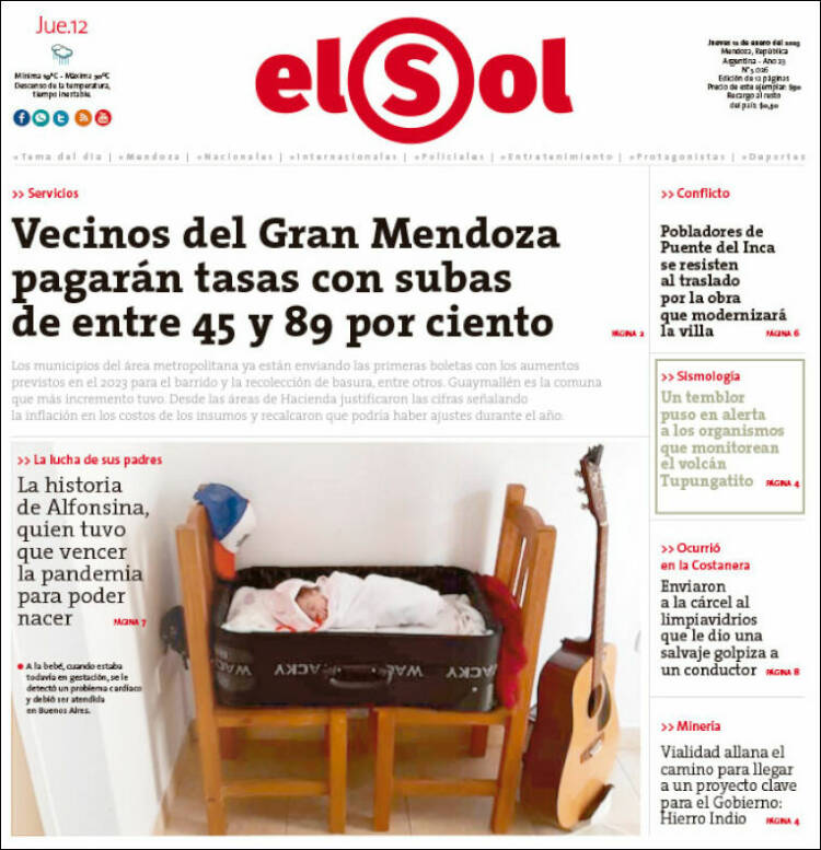 Portada de El Sol (Argentina)