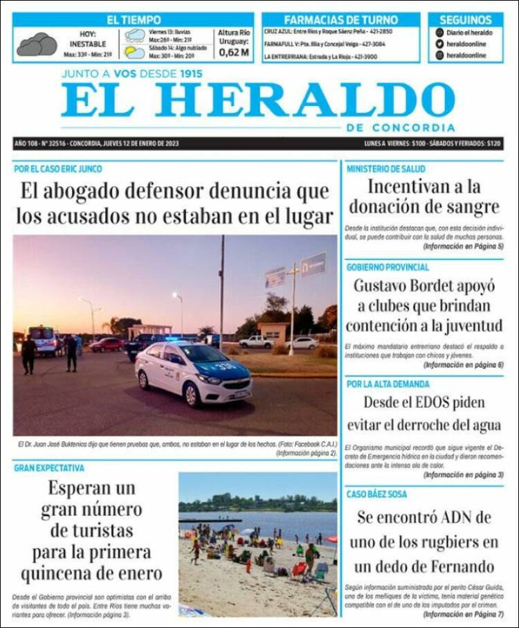 Portada de El Heraldo de Concordia (Argentina)