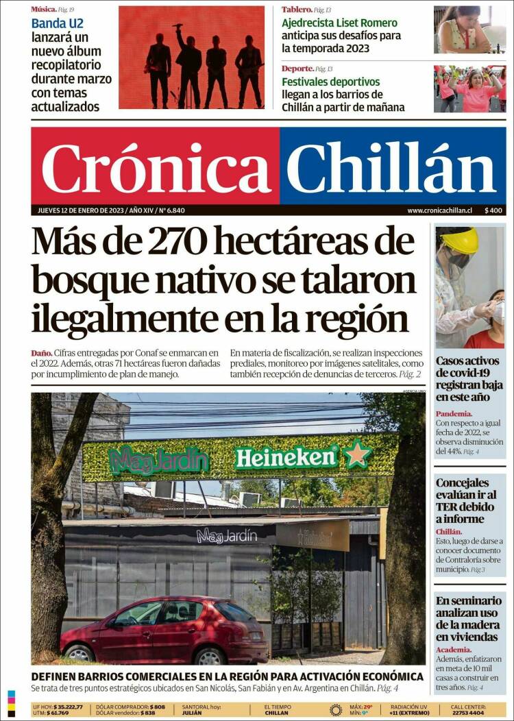 Portada de Crónica Chillán (Chile)