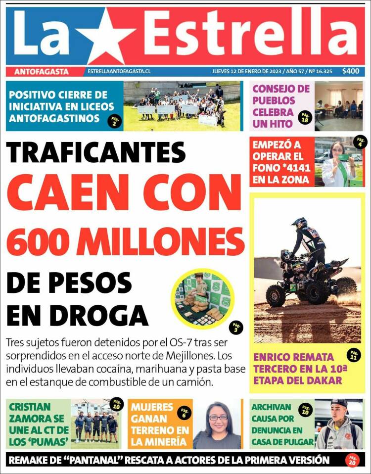 Portada de La Estrella del Norte (Chile)