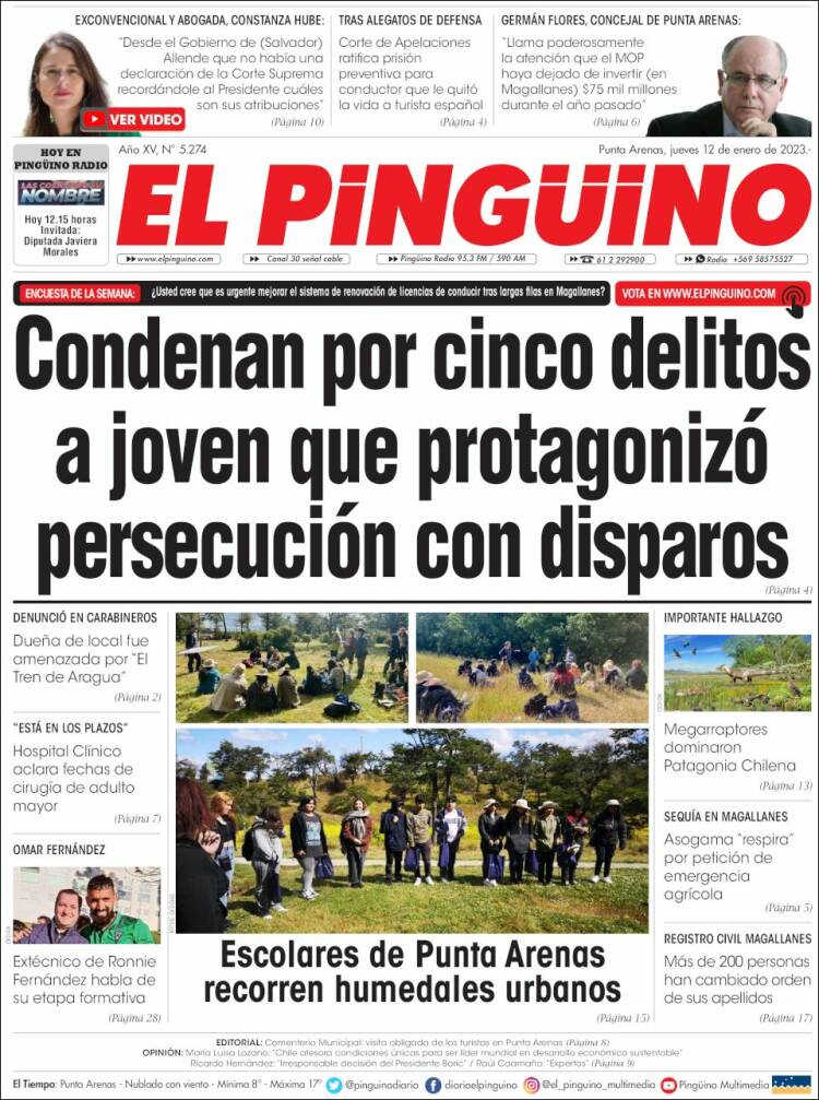 Portada de El Pingüino (Chile)