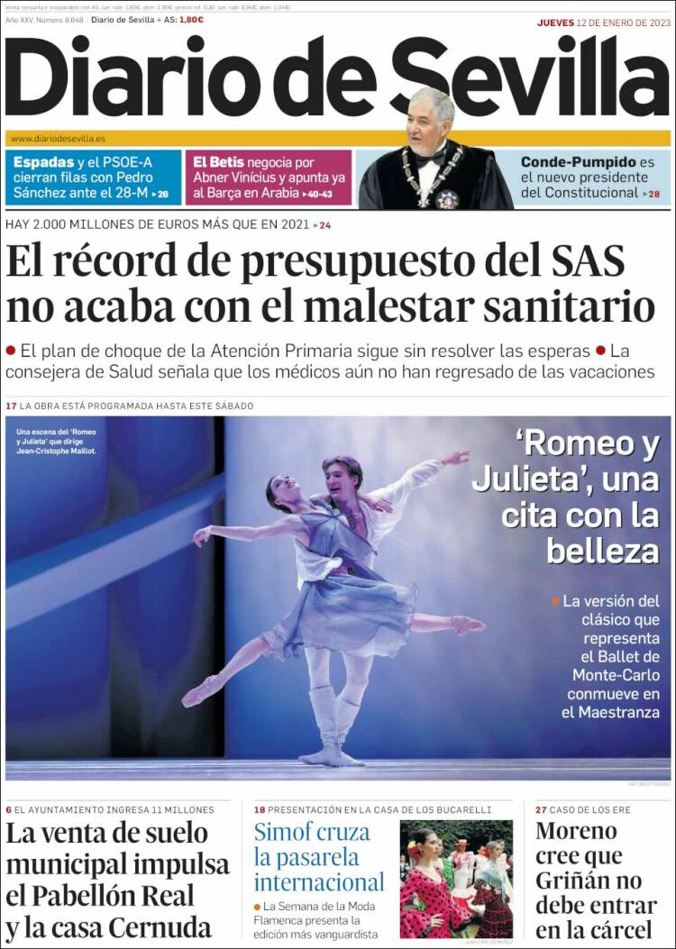 Portada de Diario de Sevilla (España)