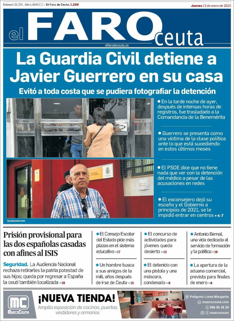 Portada de El Faro de Ceuta (España)