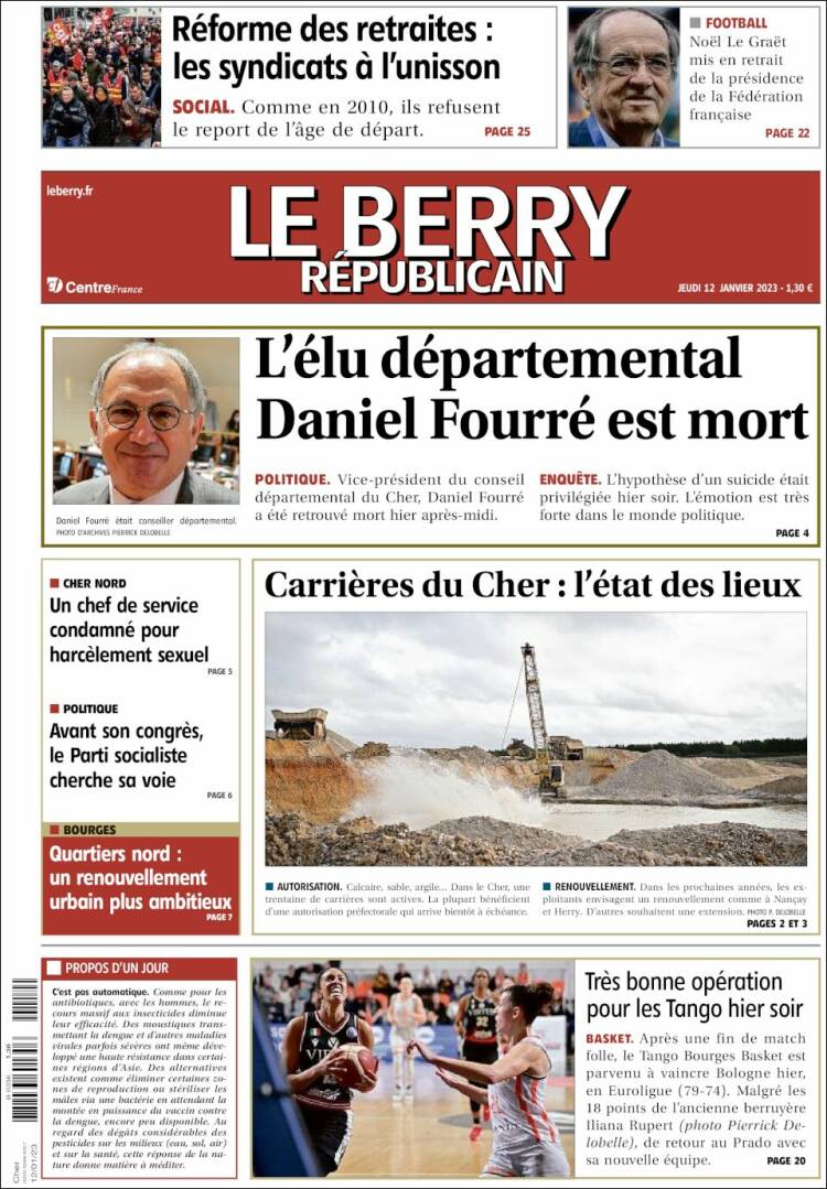 Portada de Berry Republicain (Francia)