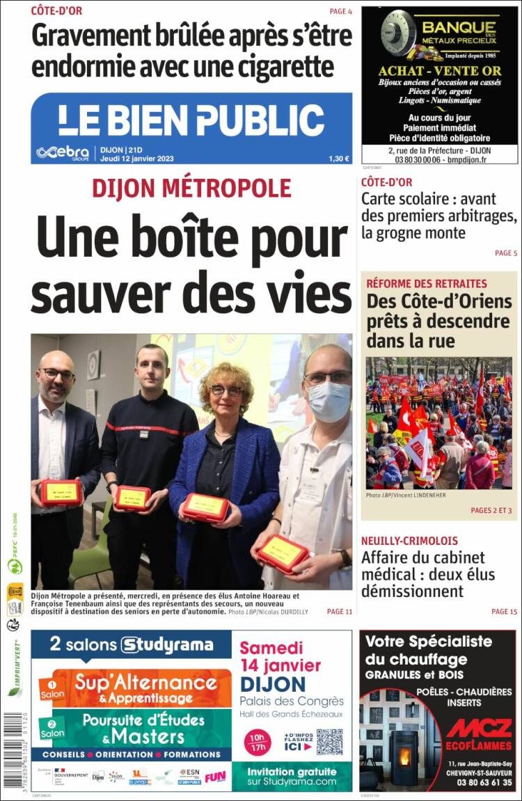 Portada de Le Bien Public (Francia)