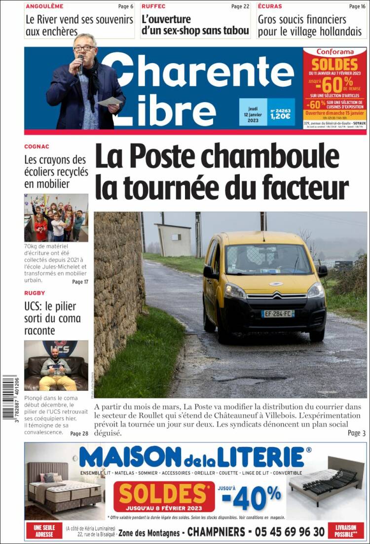 Portada de Charente Libre (Francia)