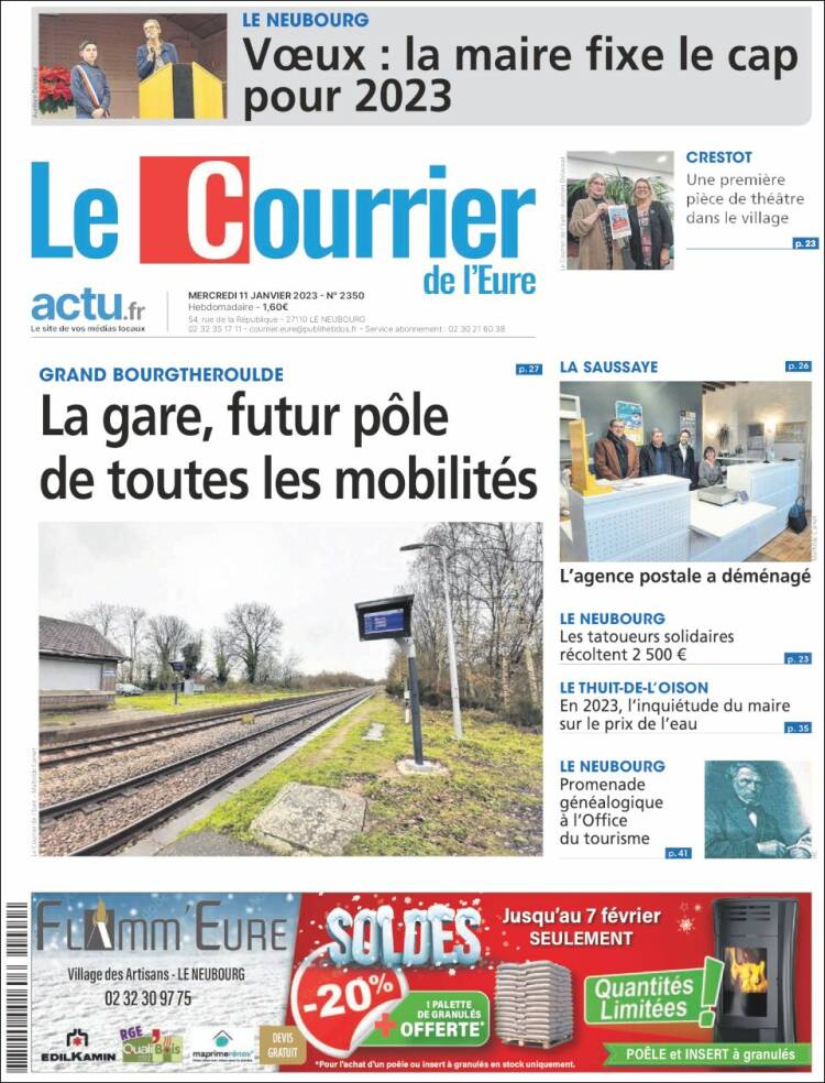 Portada de Le Courrier de l'Ouest (Francia)