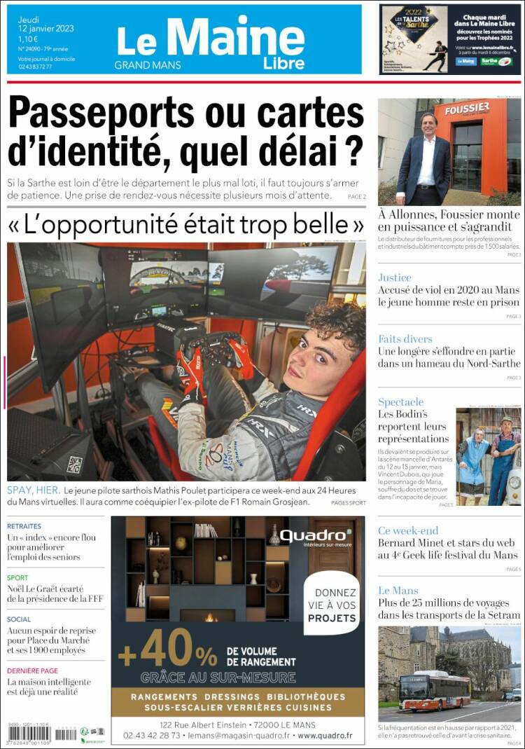 Portada de Le Maine Libre (Francia)