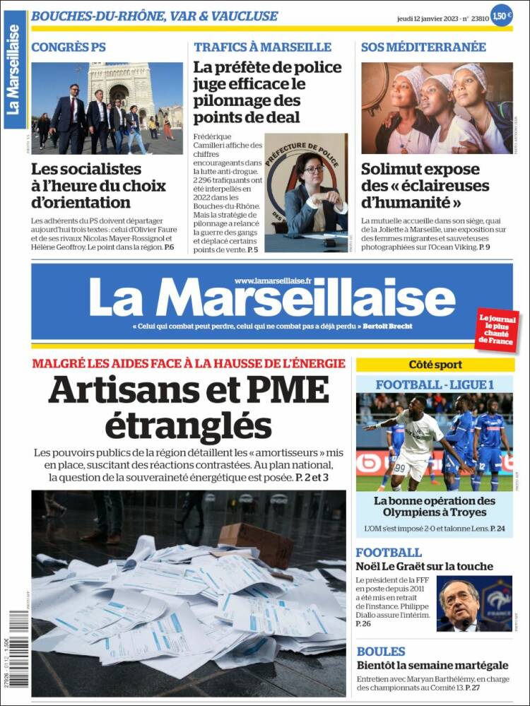 Portada de La Marseillaise (Francia)