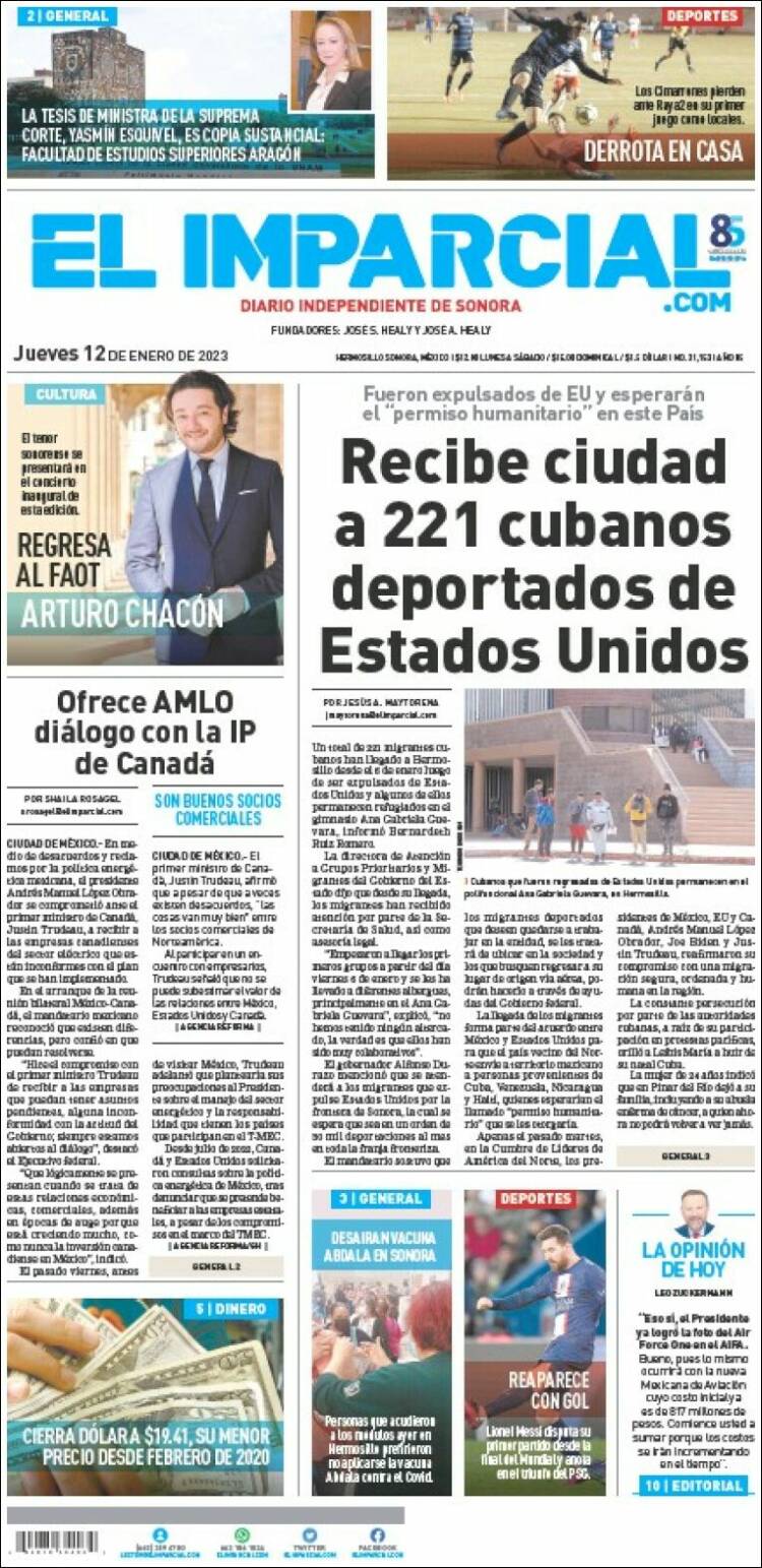 Portada de El Imparcial (México)