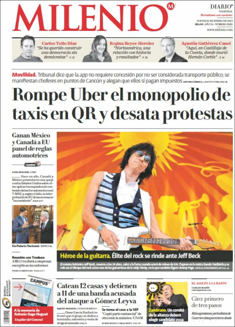 Portada de Milenio (México)