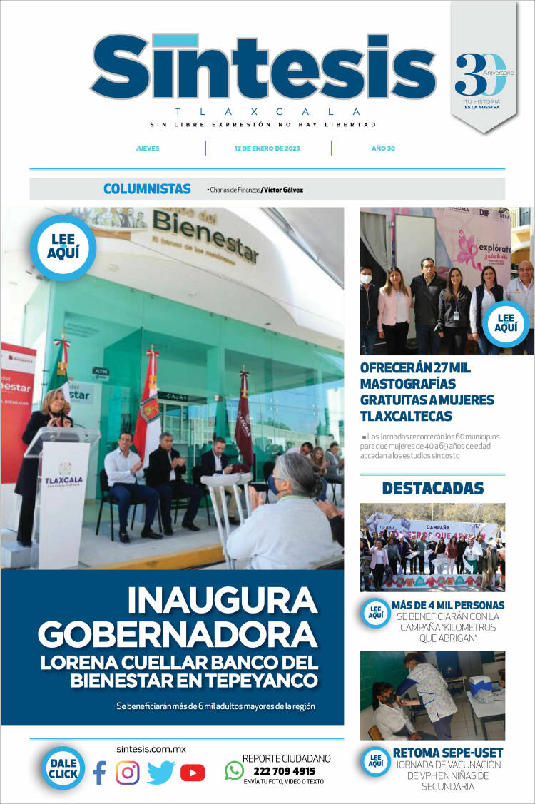 Portada de Síntesis de Tlaxcala (México)