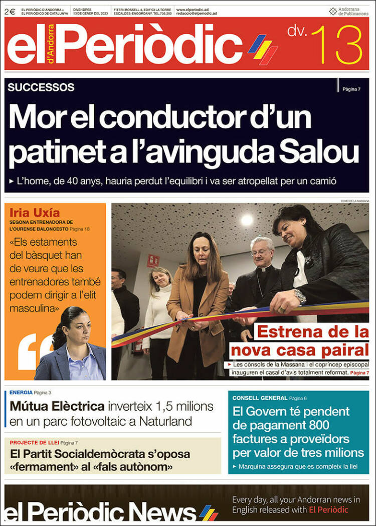 Portada de El Periòdic d'Andorra (Andorra)